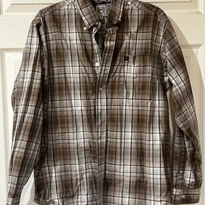Cinch Men's Casual Plaid Shirt - Brown and Black